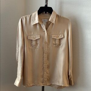 Vintage Liz Claiborne 100% Silk Blouse Quiet Luxury Academia Minimalist Utility